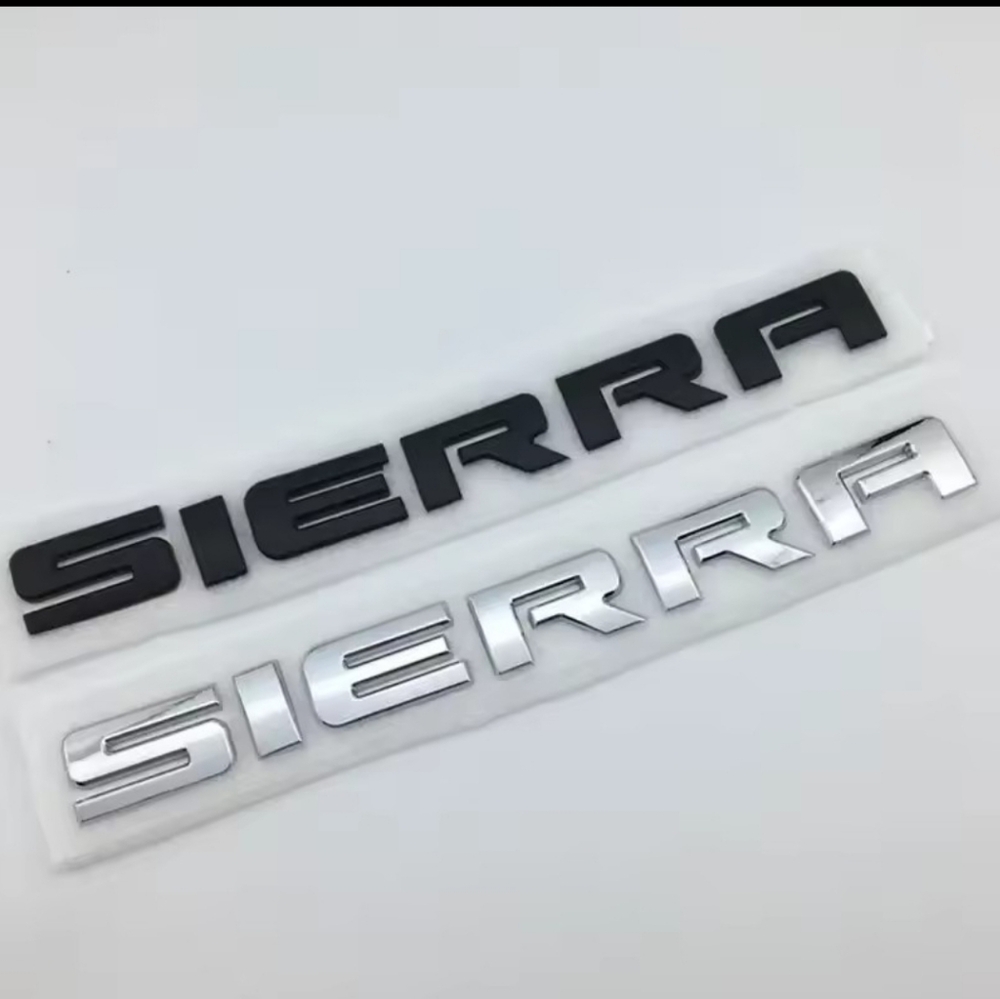 Sierra Black Emblem Badge Nameplate Adhesive Back